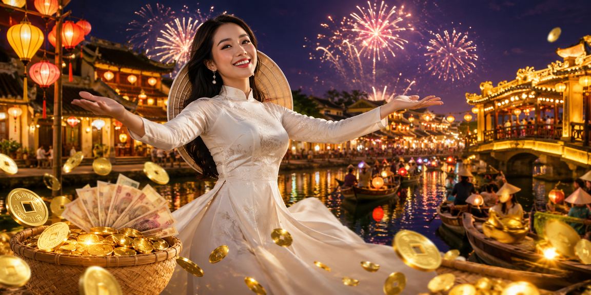 Người phụ nữ đội nón lá tại Huế thư giãn và theo dõi tài khoản chơi game trên điện thoại